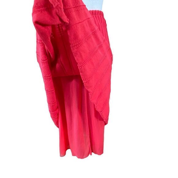 Red Stizzoli Pleated Pointelle Skirt Italy - Picture 10 of 12